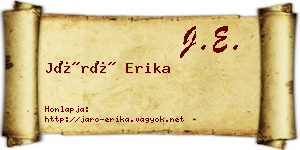 Járó Erika névjegykártya